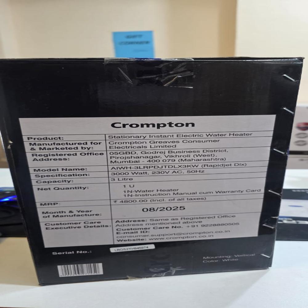 Crompton Rapidjet - Capacity: 3 Ltr