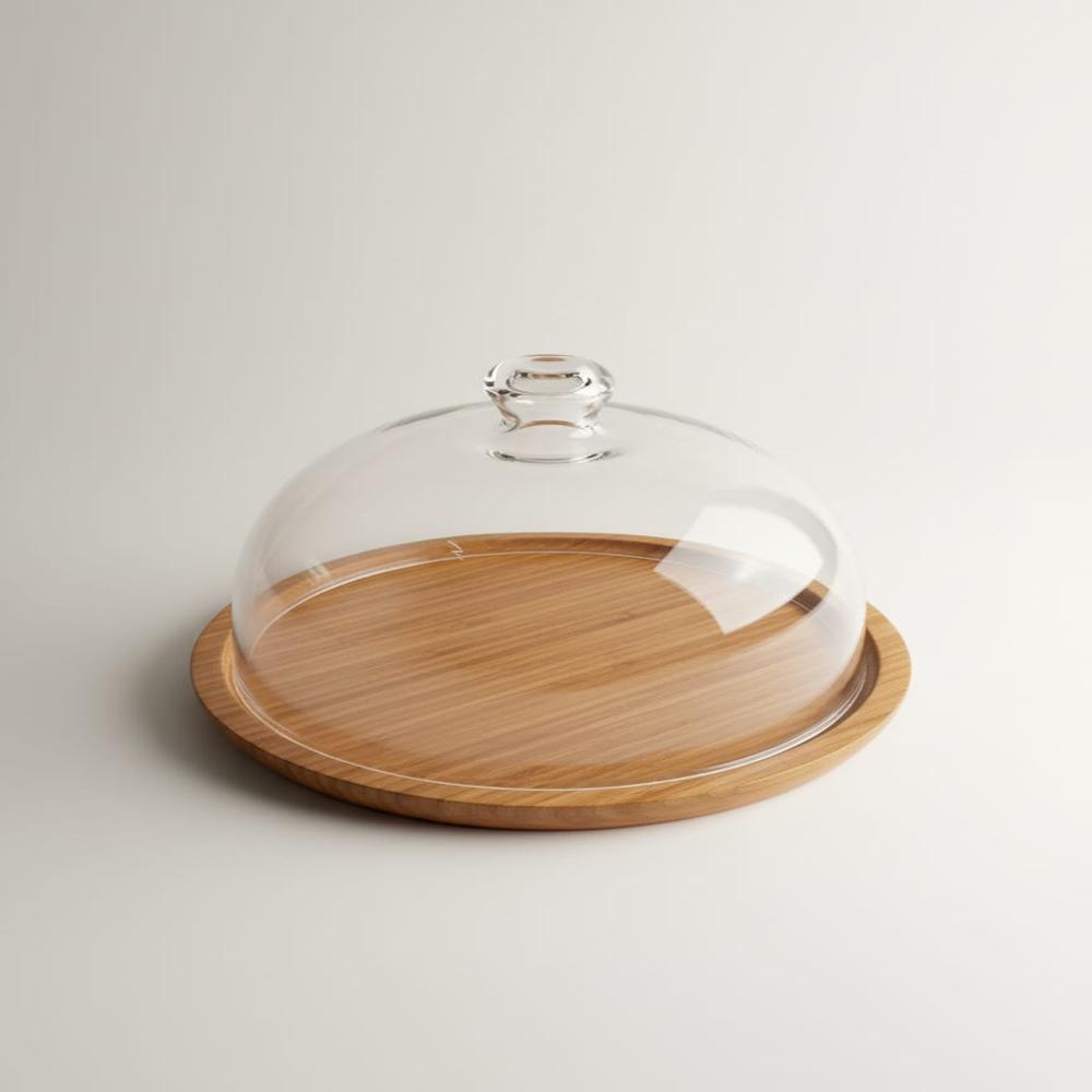 Cake Dome with wooden Tray