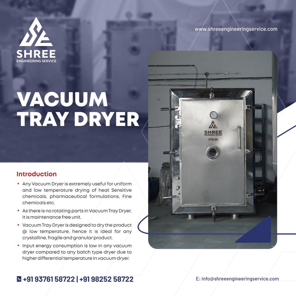 Vacuum Tray Dryer - Capacity: 150 Kg