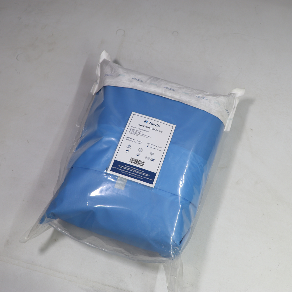 Surgeon's Universal Drape Kit - Sms Material, Fluid Control Features | Eto Sterile, Blue Fabric, Designed For General Procedures In Hospitals & Clinics
