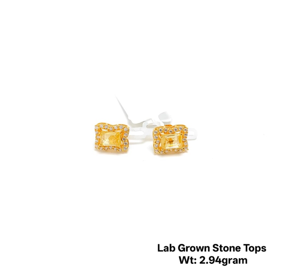 22KT New Design Gold Lab Grown Tops Stone
