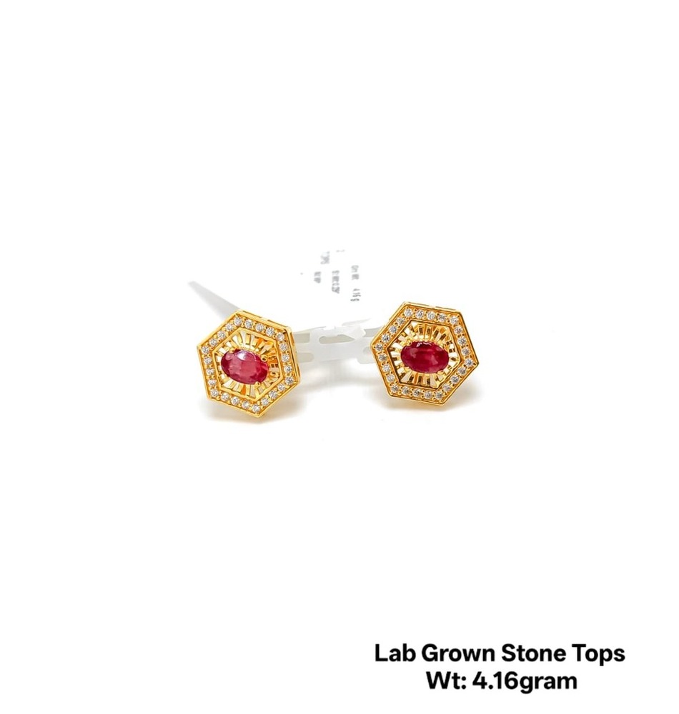 22KT New Design Gold Lab Grown Tops Stone