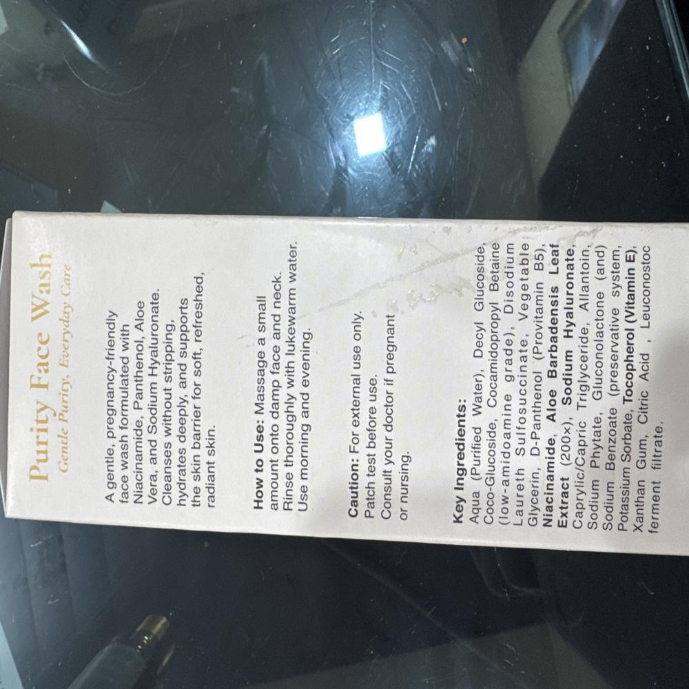 Purity face wash