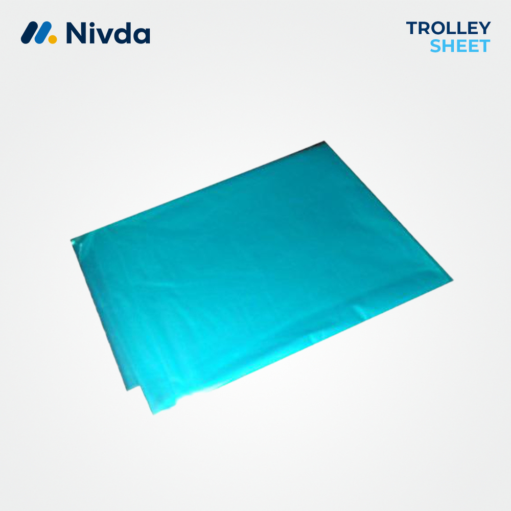 Disposable Trolley Sheet - Spunbonded Nonwoven Fabric 100x200 Cm, Blue/white, Water Repellent, Tear Resistant, Disposable
