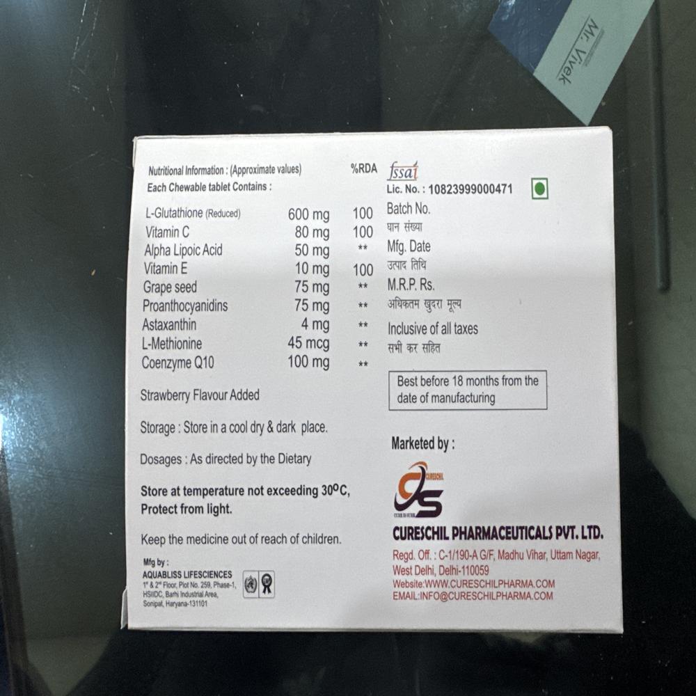 Skin whitening tablets