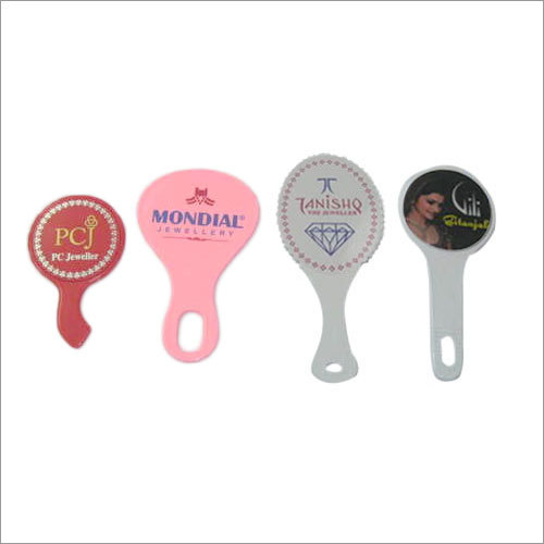 Ladies Mirror - Round Plastic Design | Customizable Logos, Available in White, Pink, and Red Colors for Household Use
