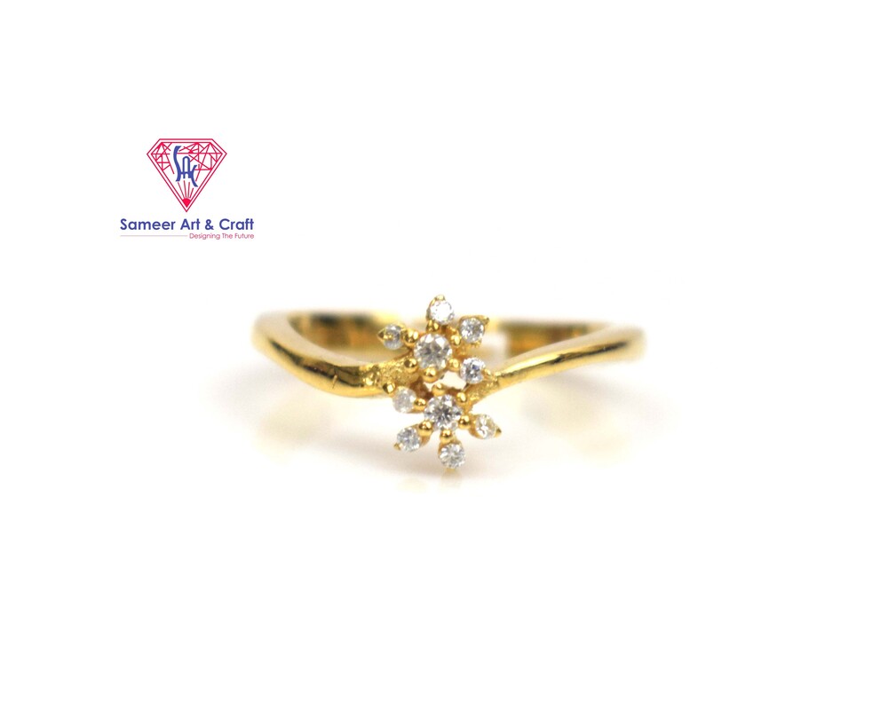 Cubic Zirconia 925 Sterling Silver With Gold Plated Adjustable Multi Design Fashionable Ring