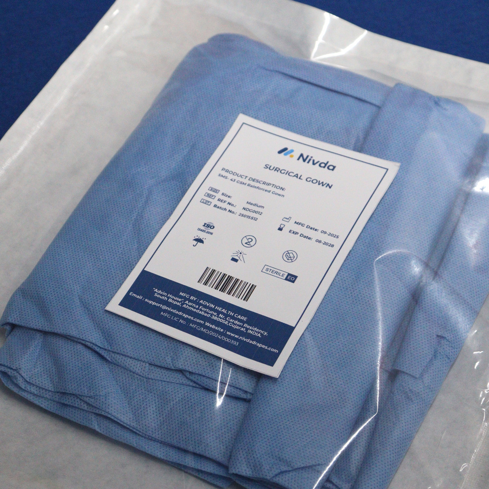 Disposable Reinforced Gown 50 GSM Medium