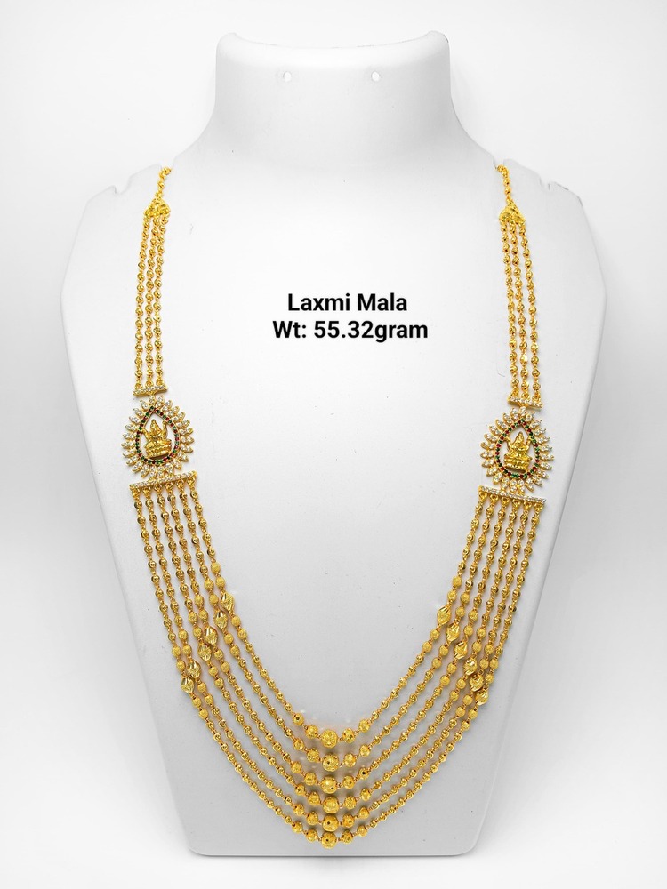 22KT New Design Gold Laxmi Mala