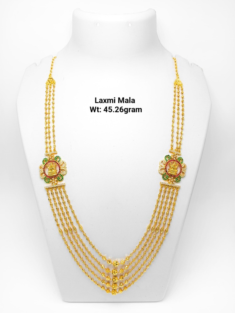 22KT New Design Gold Laxmi Mala