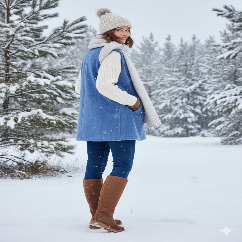 Export Surplus Women Winter Sleeveless Fleece Vest - Color: Blue