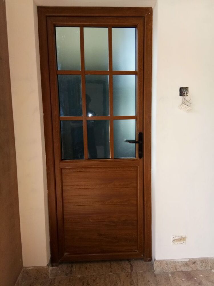 Half Glass-half Panel With Grid Main Door