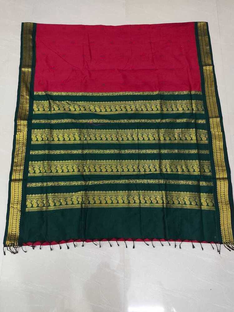 Red Green Color Kalyani Sarees