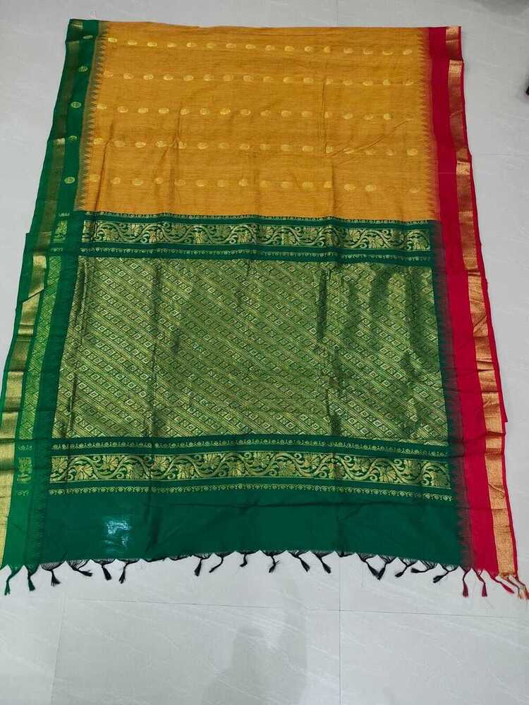 Yellow And Green Color Kalyani Sarees