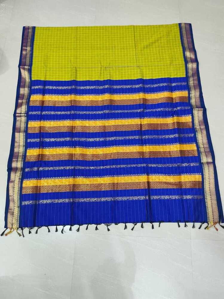 Light Green And Blue Color Kalyani Sarees