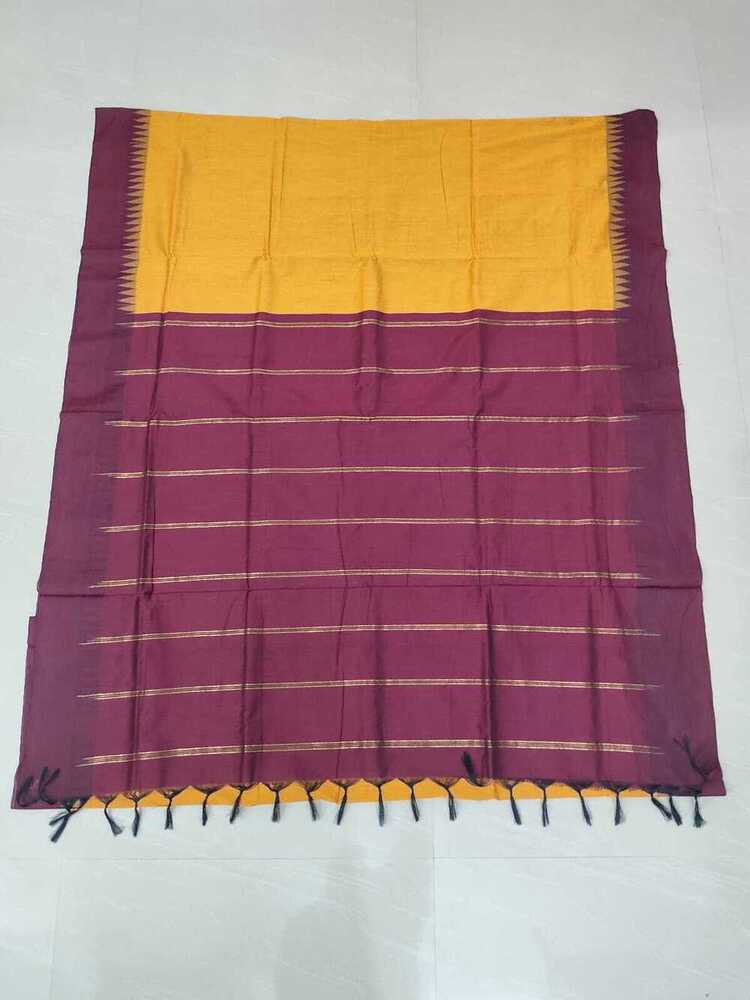 Mehroon And Yellow Color Kalyani Sarees Mehroon And Yellow Color Kalyani Sarees