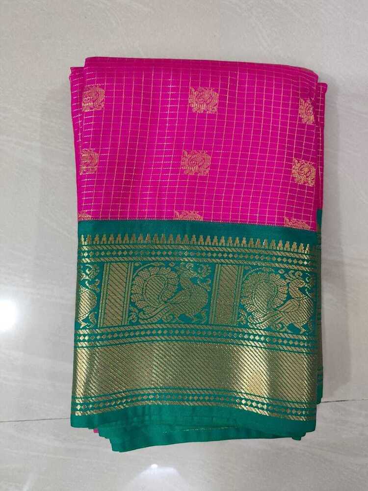 Rani And Green Color Soft Silk Sarees Rani And Green Color Soft Silk Sarees