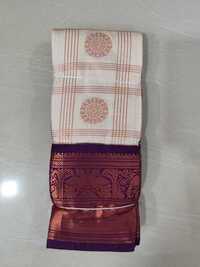 Mehroon And White Color Soft Silk Sarees