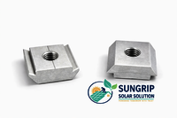 Aluminium Rail Nut M8, Solar Mounting Rail Nut - Color: Silver