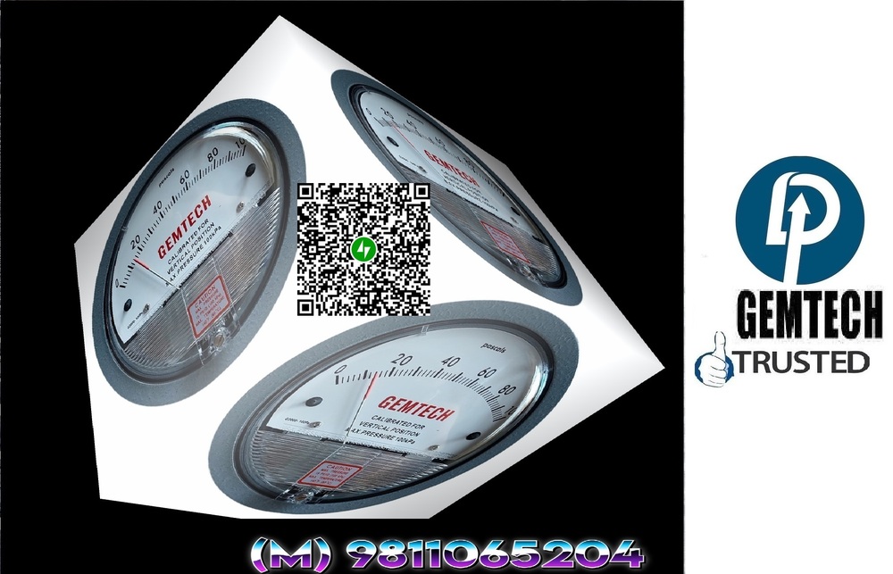 MADE IN INDIA BRAND OF @GEMTECH I DIFFERENTIAL PRESSURE GAUGE@