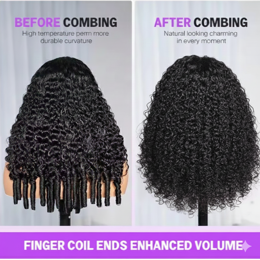 The Devote High Density 13x6 Glueless Burmese Curly Human Hair Wig | Transparent Lace Drawstring Lace Frontal Wig