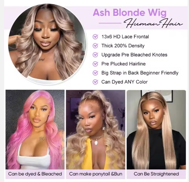 The Devote Ombre Ash Blonde Mink Tea Color 13x6 Pre-Cut HD Lace Full Frontal Glueless Wig | Raw Virgin Human Hair Lace Front Wig