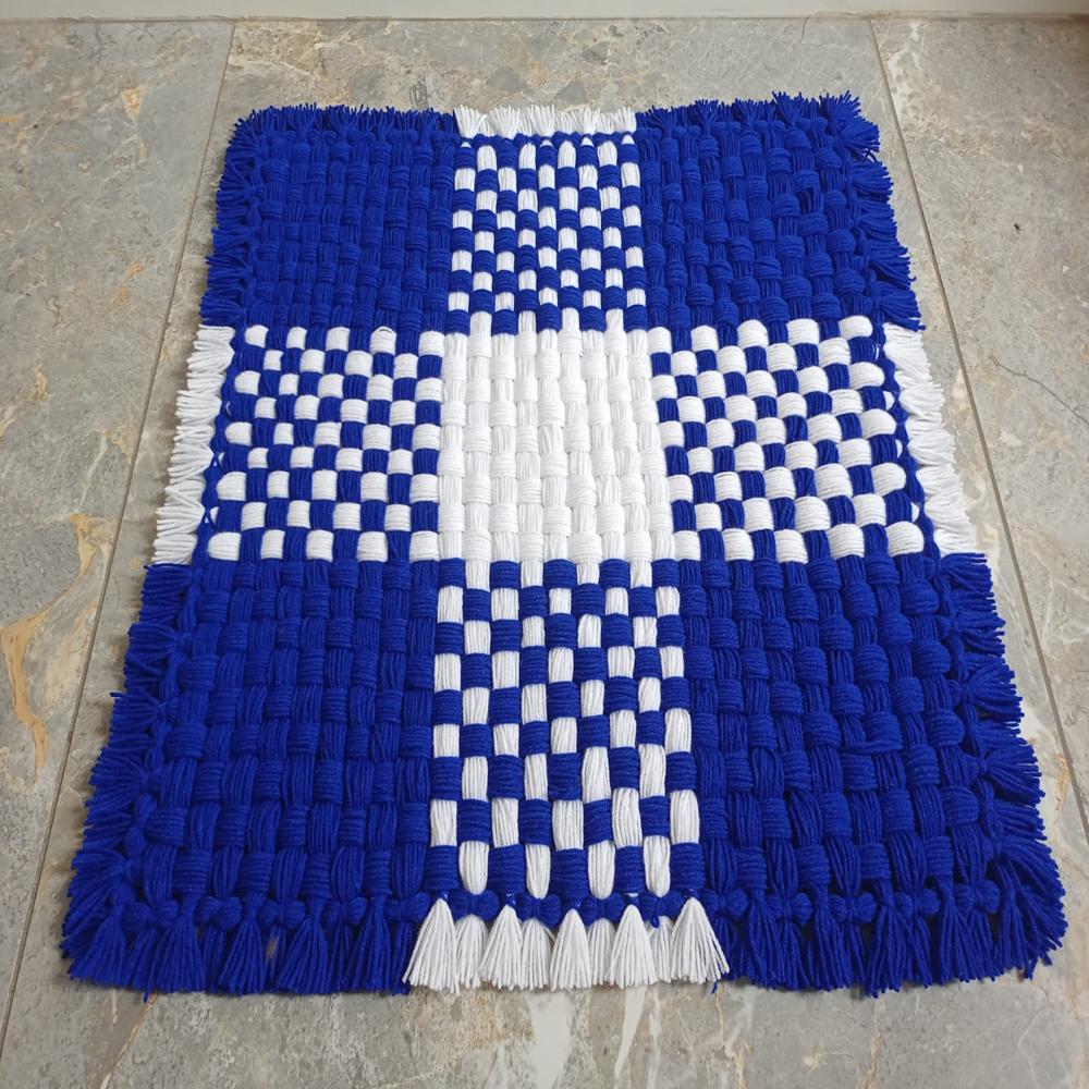 Blue color pure woolen mat / blue color spiritual wool asan