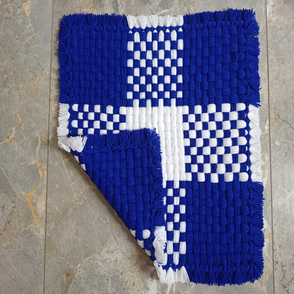 Blue color pure woolen mat / blue color spiritual wool asan