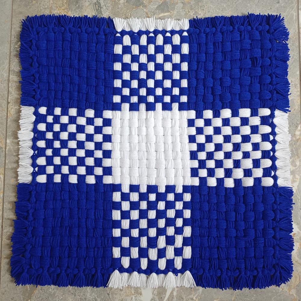 Blue color pure woolen mat / blue color spiritual wool asan