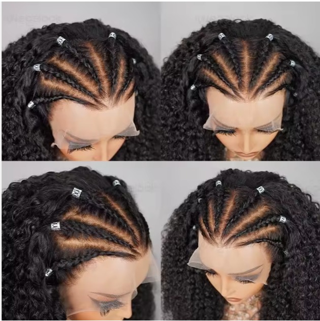 Wholesale Glueless Wigs Natural Raw Virgin Human Hair Lace Front,Transparent HD 360 Full Lace Braiding Wigs for Black Women