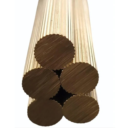 Extrusion Brass Round Straight Knurling Rod - Finish: Polished