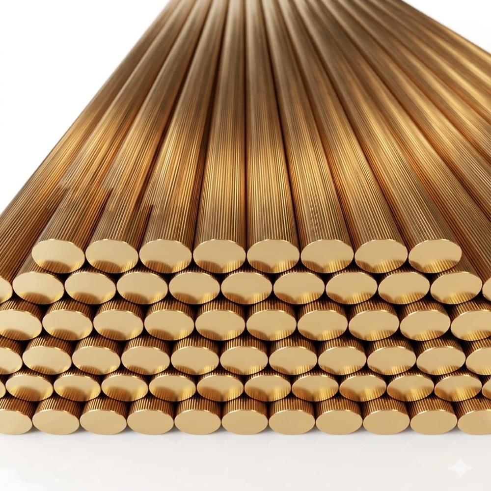 Extrusion Brass Round Straight Knurling Rod - Finish: Polished