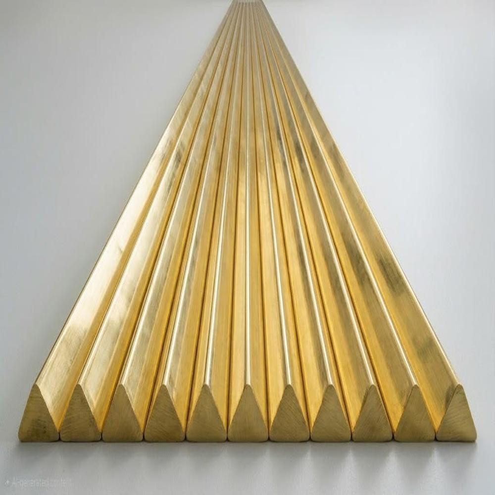 Extrusion Brass Profile Rod - Finish: Polished