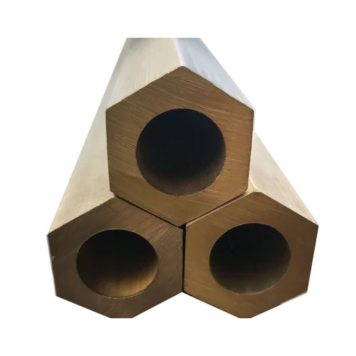 Extrusion Brass Hexagonal Hollow Rod - Color: Golden