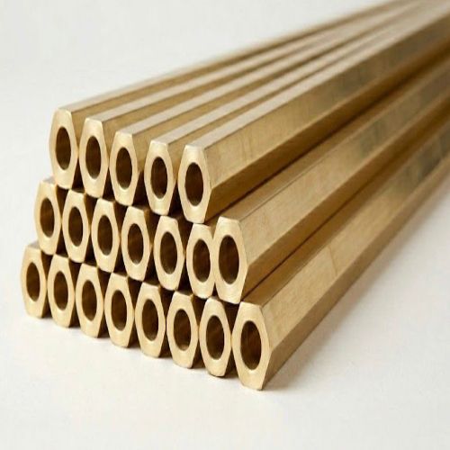 Extrusion Brass Hexagonal Hollow Rod - Finish: Polished
