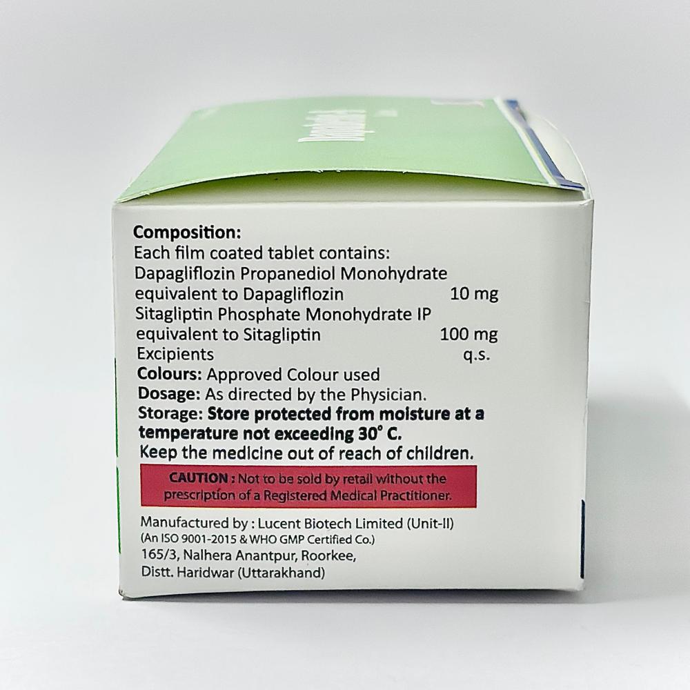  Dapagliflozin 10 Mg & Sitagliptin 100 mg Tab