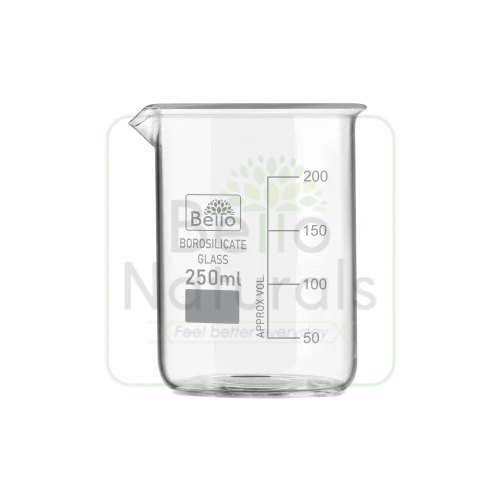 250Ml Bello Borosilicate 3.3 Glass Beaker With Graduation Marks - Color: Transparent