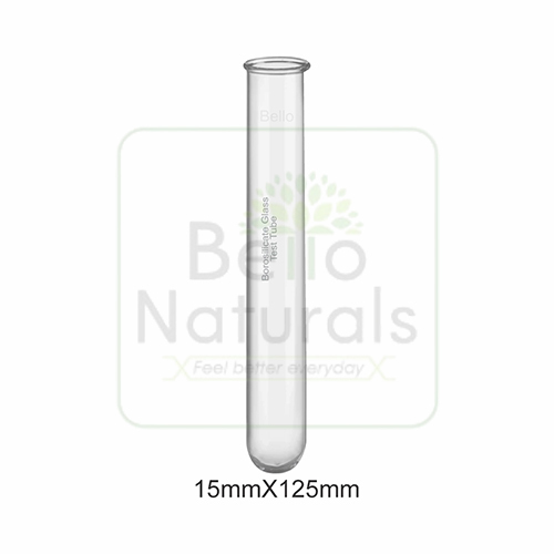 15X125Mm Transparent Borosilicate Glass Test Tube - Shape: Cylindrical