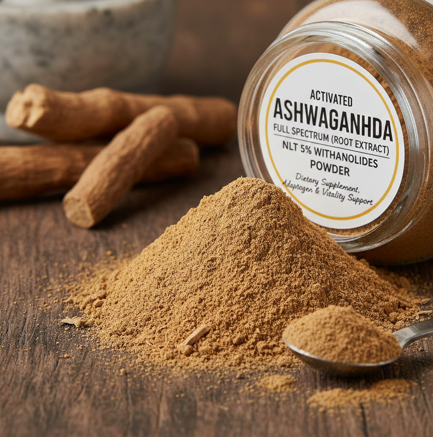 HerboMX Activated Ashwgandha Full Spectrum Root Extract NLT 5% Powder