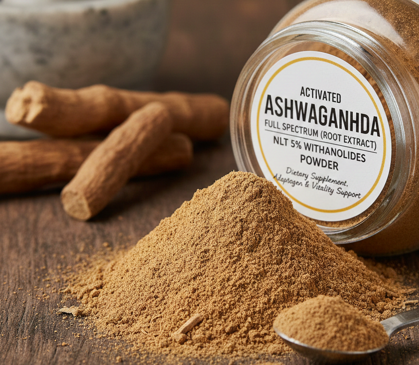 HerboMX Activated Ashwgandha Full Spectrum Root Extract NLT 5% Powder