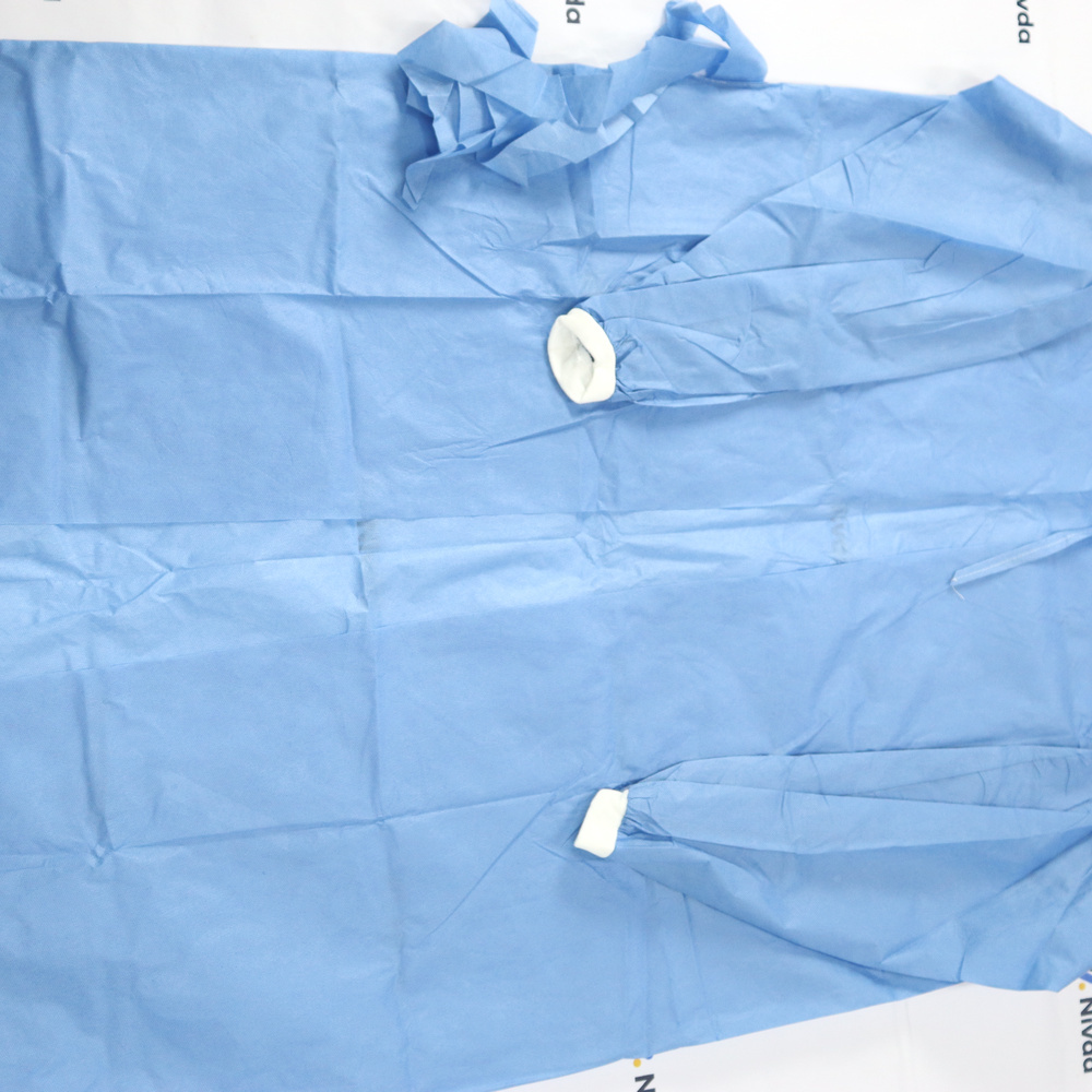 Surgical Drapes Gowns - Sms Fabric, Blue Eto Sterile & Individually Packed | High Fluid Control, Flame Resistance, Breathable, Adjustable Ties