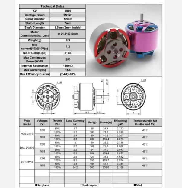 FPV A1207 3-4S Brushless Dro-ne Motor