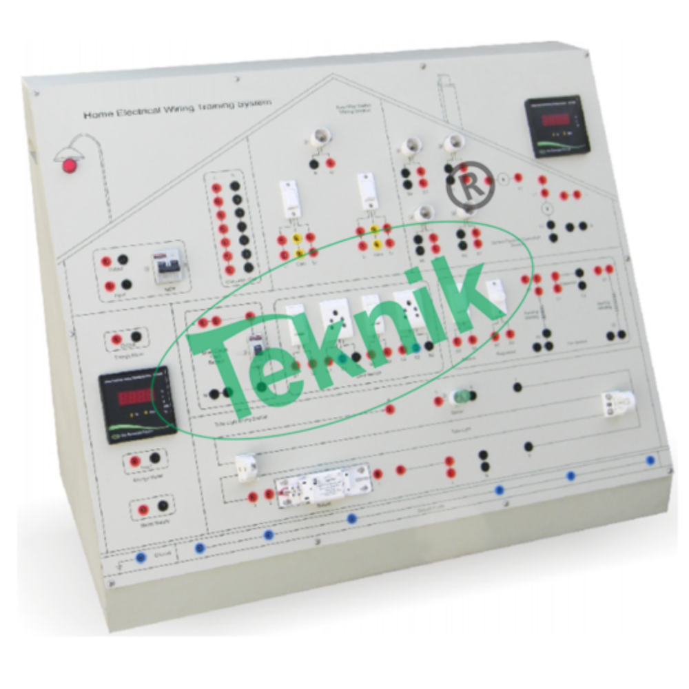 Domestic Home Wiring Demonstration Panel - 3 Phase Synchronous Motor 1hp, Dc Source With Control Panel & 2 Variable Voltage Dc Sources | Ideal For Education And Training