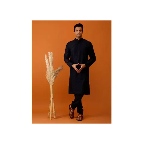 Long Kurta Chudidar Sleek Black Kurta