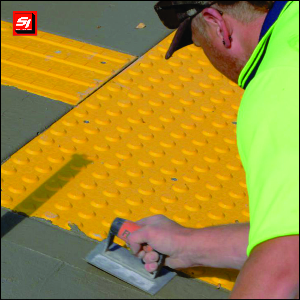 Yellow ABS Tactile Tile 7MM Cast in Place 007