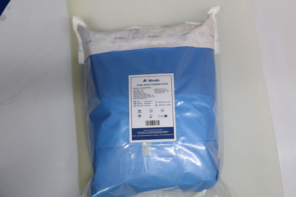 Cardiac Surgery Drape Kit - Tear-resistant, Fluid-repellent Non-woven Material | Fenestrated Design, Integrated Fluid Collection Pouches, Sterile And Single-use