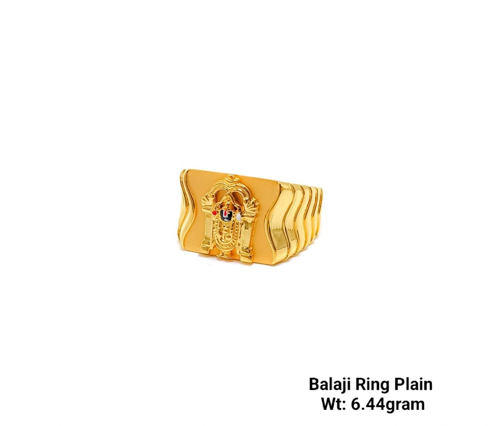 22KT New Design Gold Balaji Ring Plain