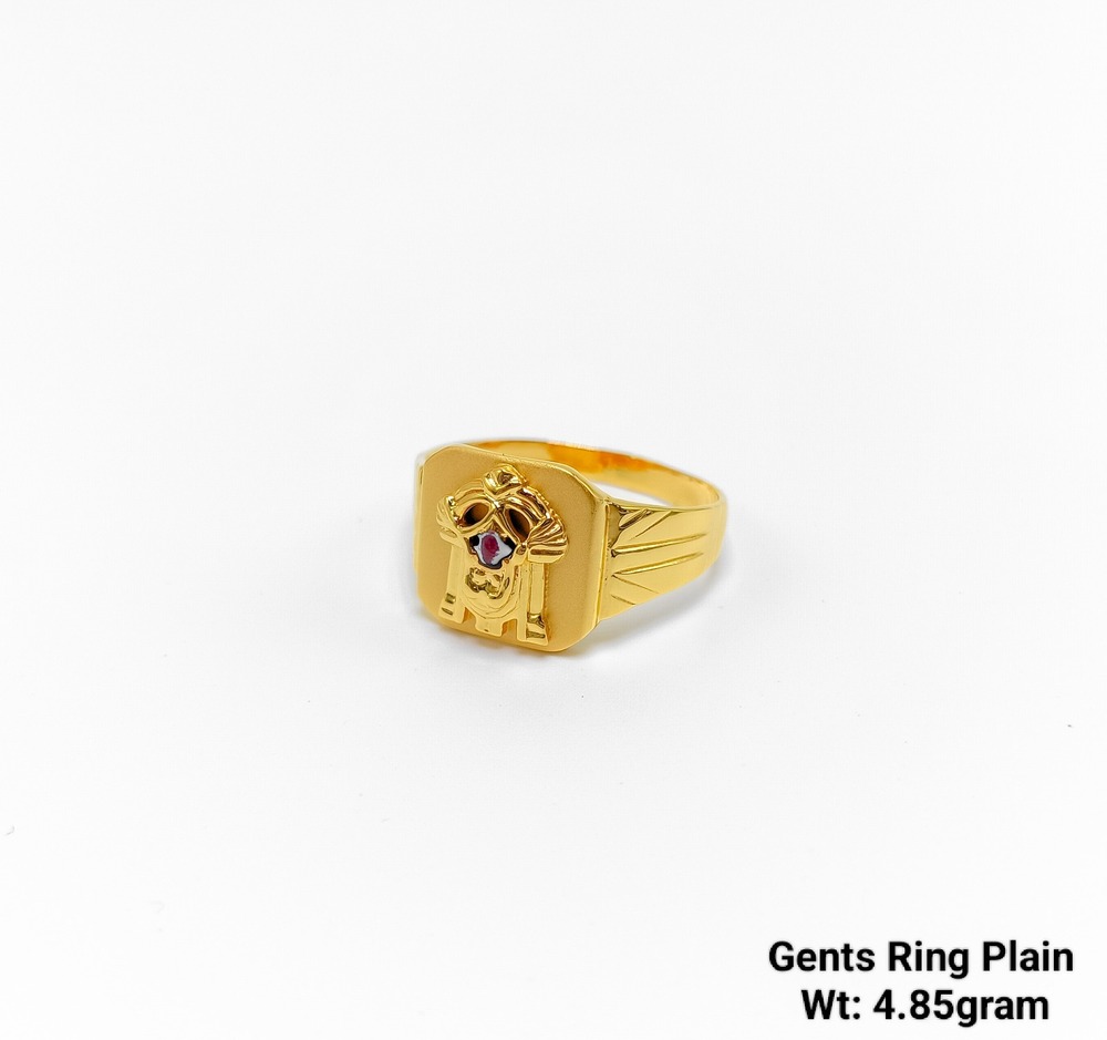 22KT New Design Gold Balaji Ring Plain