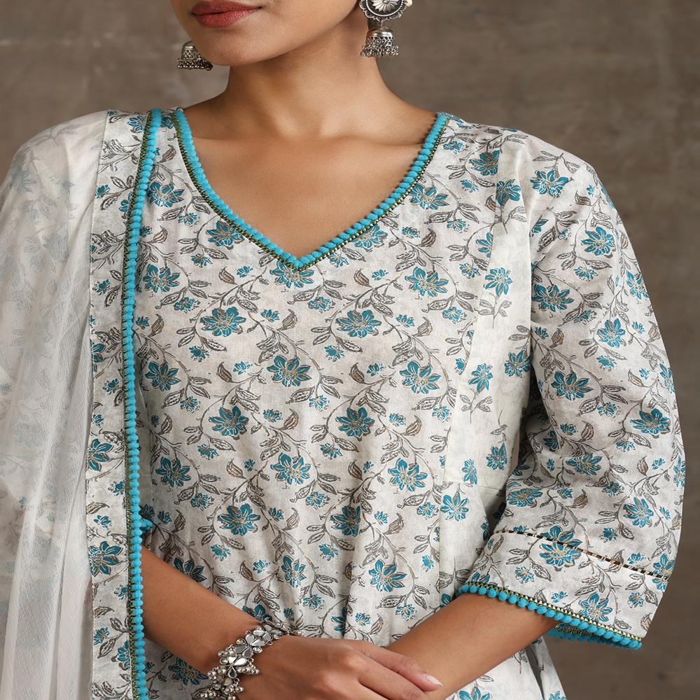 Anarkali Kurta Set - Color: White