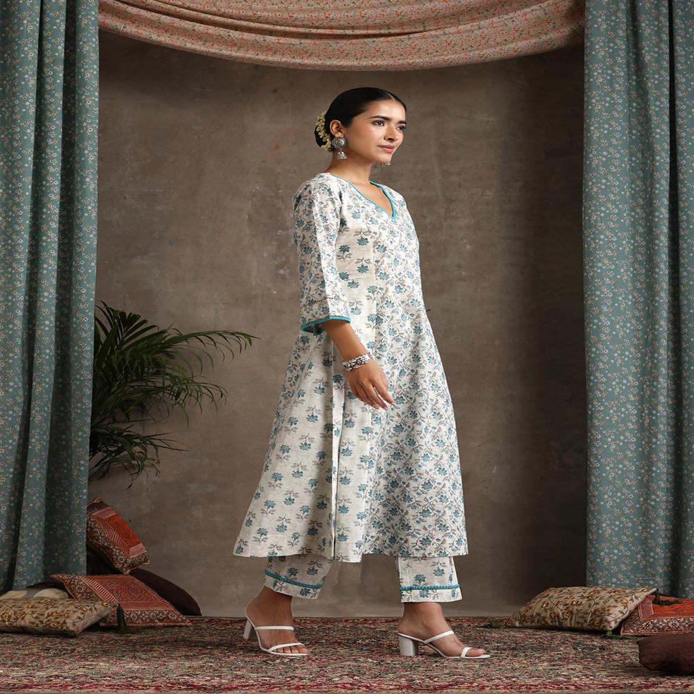 Anarkali Kurta Set - Color: White